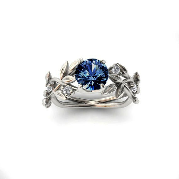 Fashionable Floral Jewelry - Gold-Plated Engagement Ring