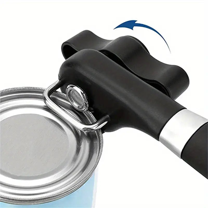 Stainless Steel Can Opener with Single Handle Design