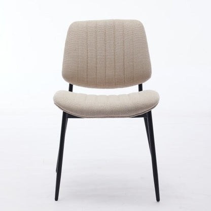 Dining Chairs Set Of 2 Modern Retro Linen Chair With Bentwood Back Upholstered Seat Metal Legs Adjustable Foot For Kitchen Dining Room Chairs