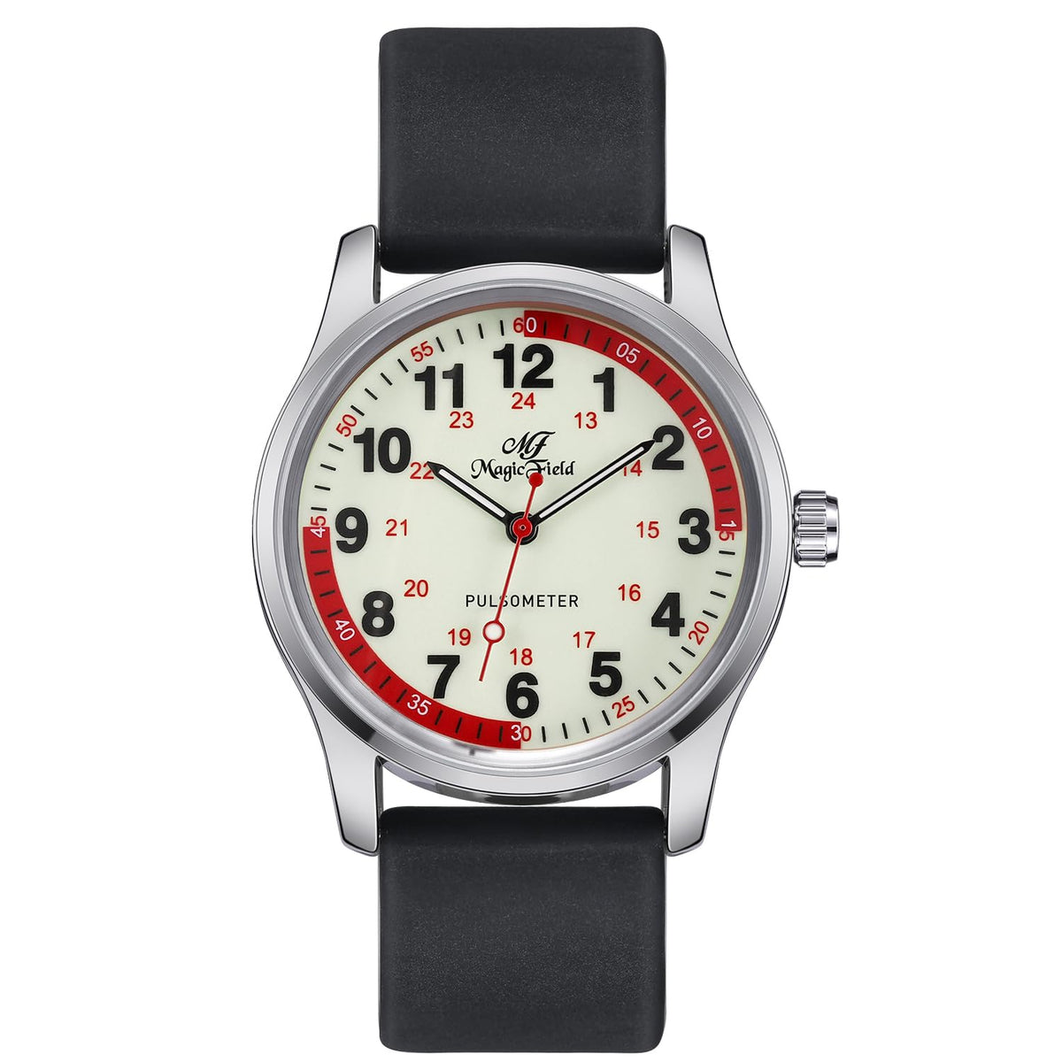 SIBOSUN Wrist Watch for Nurse Medical DoctorsUnisex Easy to Read Watches 12/24 Hour with Second Hand Water Resistant Silicone Band Quick Release