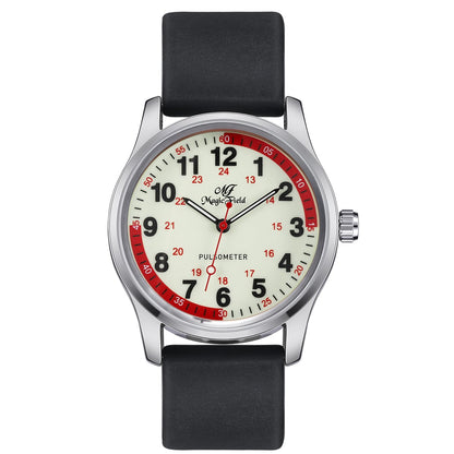 SIBOSUN Wrist Watch for Nurse Medical DoctorsUnisex Easy to Read Watches 12/24 Hour with Second Hand Water Resistant Silicone Band Quick Release