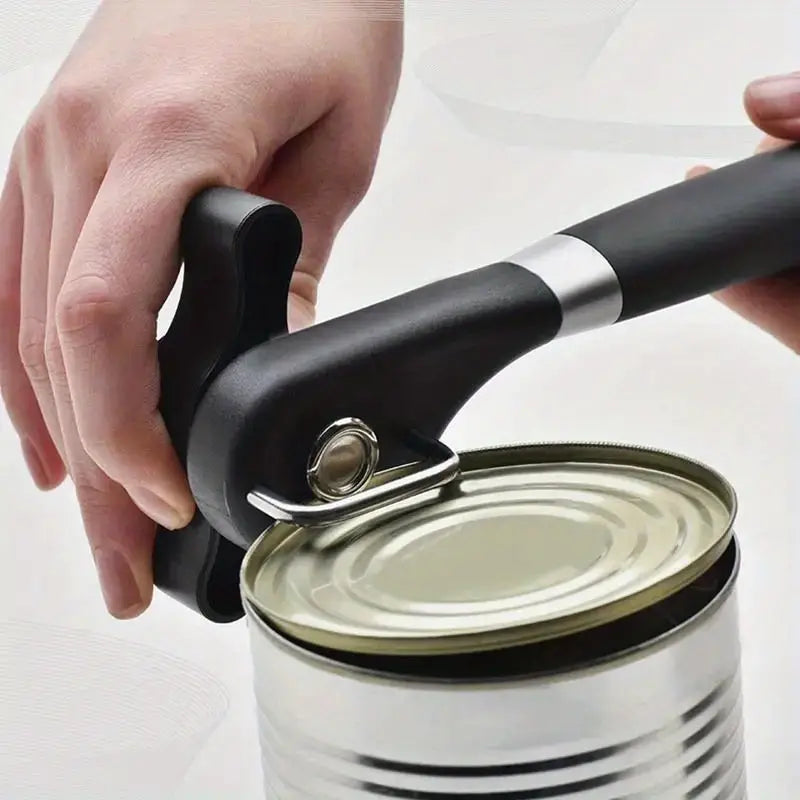 Stainless Steel Can Opener with Single Handle Design