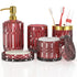 5Pcs Bathroom Accessories Set Glass Soap Dispenser Set with Rust Proof Stainless Steel Pump Soap Holder Toothbrush Holder Tumbler Cotton Swab Jars Red Bathroom Set Bathroom Decor Sets Gift