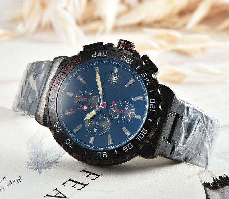 2019 Fashionable Six-Hand Steel Band Watch