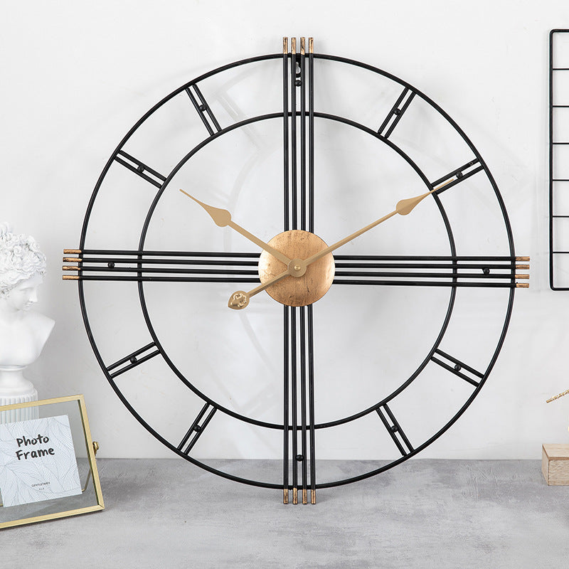 Nordic Wall Clock, Metal Decorative Clock for Living Room
