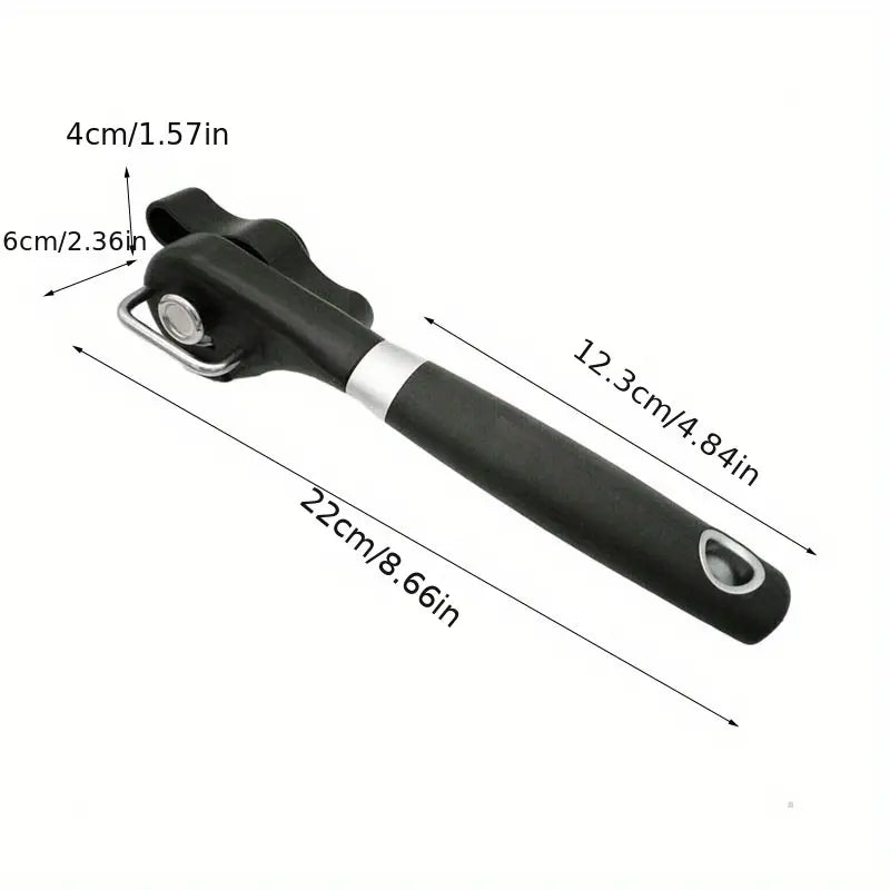 Stainless Steel Can Opener with Single Handle Design