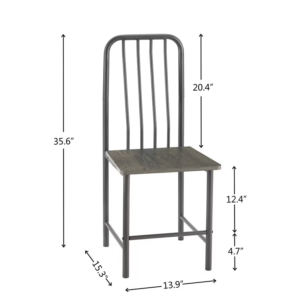 Dining Set For 2, Square Glass Tempered Dining Table With 4 Legs And 2 Metal Chair For Home Office Kitchen Dining Room, Black &amp; Brown