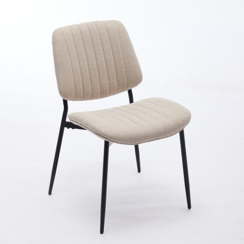 Dining Chairs Set Of 2 Modern Retro Linen Chair With Bentwood Back Upholstered Seat Metal Legs Adjustable Foot For Kitchen Dining Room Chairs