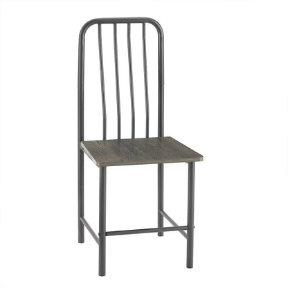 Dining Set For 2, Square Glass Tempered Dining Table With 4 Legs And 2 Metal Chair For Home Office Kitchen Dining Room, Black &amp; Brown