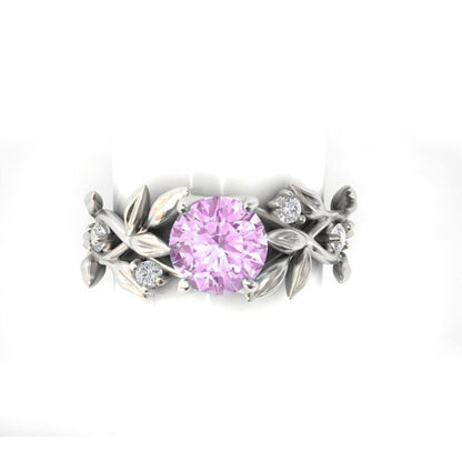 Fashionable Floral Jewelry - Gold-Plated Engagement Ring