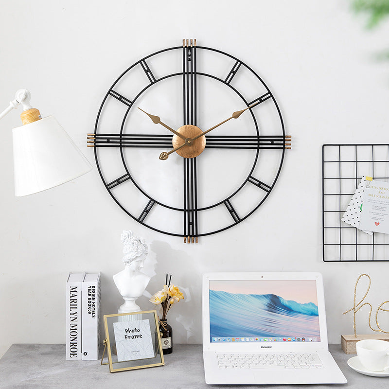 Nordic Wall Clock, Metal Decorative Clock for Living Room