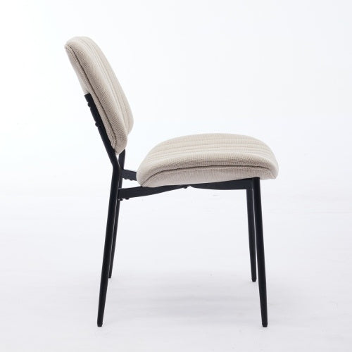Dining Chairs Set Of 2 Modern Retro Linen Chair With Bentwood Back Upholstered Seat Metal Legs Adjustable Foot For Kitchen Dining Room Chairs