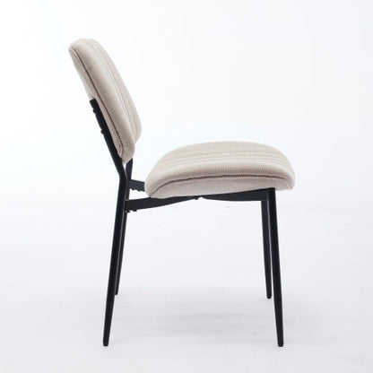 Dining Chairs Set Of 2 Modern Retro Linen Chair With Bentwood Back Upholstered Seat Metal Legs Adjustable Foot For Kitchen Dining Room Chairs