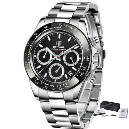 Men Quartz Three-Eye Six-Hand Watch