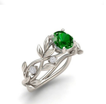 Fashionable Floral Jewelry - Gold-Plated Engagement Ring
