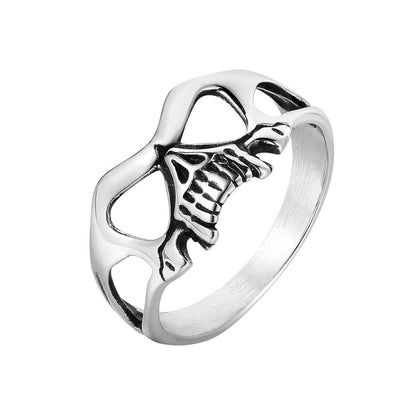Retro Skull Mask Titanium Steel Ring for Men